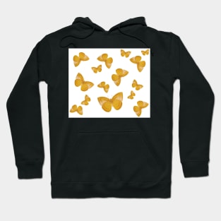 Vintage Yellow Moth Pattern Hoodie